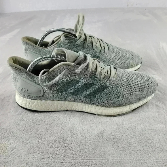 Adidas Pure Boost Running Ash Silver Raw Green B75672 Women Size 10 - Picture 1 of 6